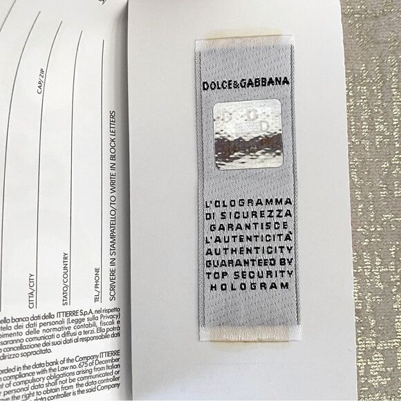 DOLCE & GABBANA Beige Canvas & Metal Keychain with Box & Paperwork. EUC! - Picture 7 of 11
